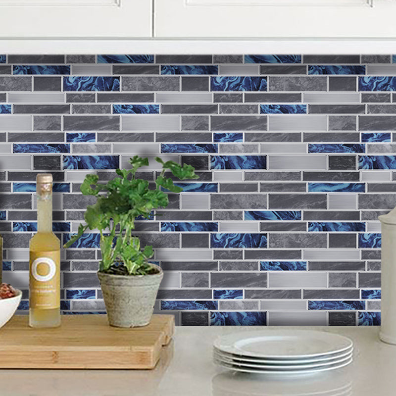 Mosaics Tile Peel Wallpaper Panels Rustic Beautiful Marble Brick Wall Decor in Grey, 12' x 12" Clearhalo 'Country wall decor' 'Rustic' 'Wallpaper' Wall Decor' 1618729