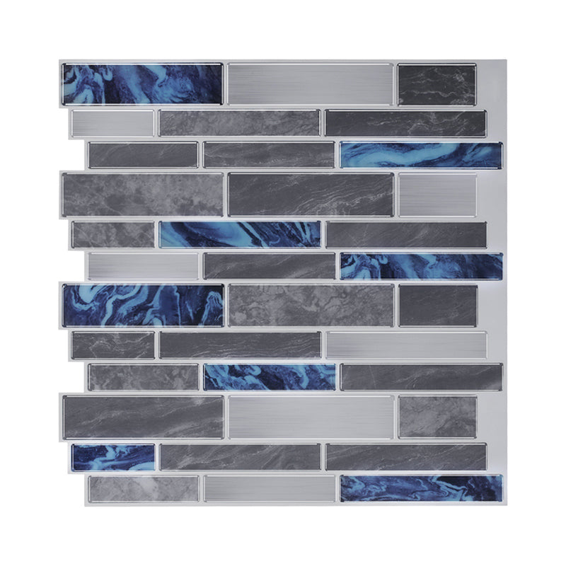 Mosaics Tile Peel Wallpaper Panels Rustic Beautiful Marble Brick Wall Decor in Grey, 12' x 12" Clearhalo 'Country wall decor' 'Rustic' 'Wallpaper' Wall Decor' 1618731