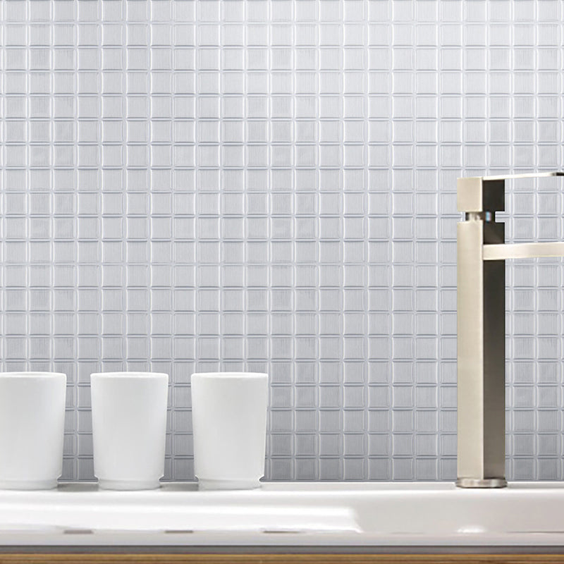 Gridded Wallpaper Panels Self-Adhesive Minimalist Kitchen Backsplash Wall Covering Grey Clearhalo 'Wall Decor' 'Wallpaper' 1618738