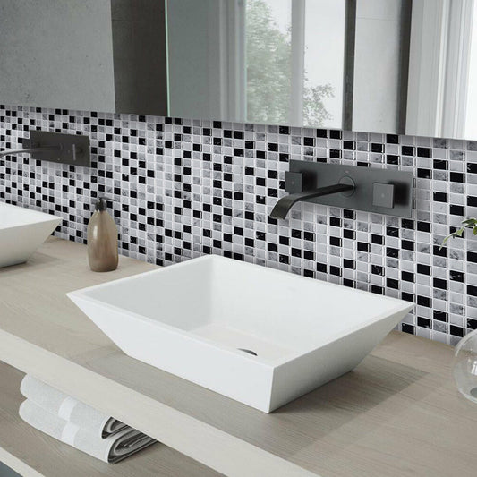 PVC Black Wallpaper Panels Bohemian Mosaic Tiles Adhesive Wall Covering, 9.8' x 9.8" Clearhalo 'Wall Decor' 'Wallpaper' 1618754