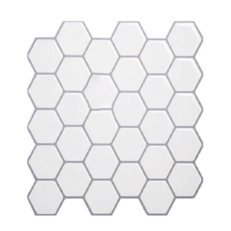 White Honeycomb Wallpaper Panels Self Sticking Contemporary Dining Room Wall Covering Clearhalo 'Modern wall decor' 'Modern' 'Wallpaper' Wall Decor' 1618761