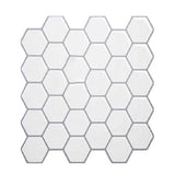 White Honeycomb Wallpaper Panels Self Sticking Contemporary Dining Room Wall Covering Clearhalo 'Modern wall decor' 'Modern' 'Wallpaper' Wall Decor' 1618761