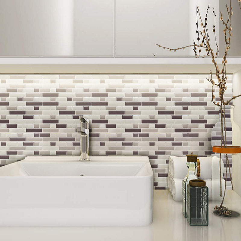 Peel and Stick Brickwork Wallpapers 11' x 9.4" Rustic Wall Decor for Kitchen, Grey Grey Clearhalo 'Country wall decor' 'Rustic' 'Wallpaper' Wall Decor' 1618777