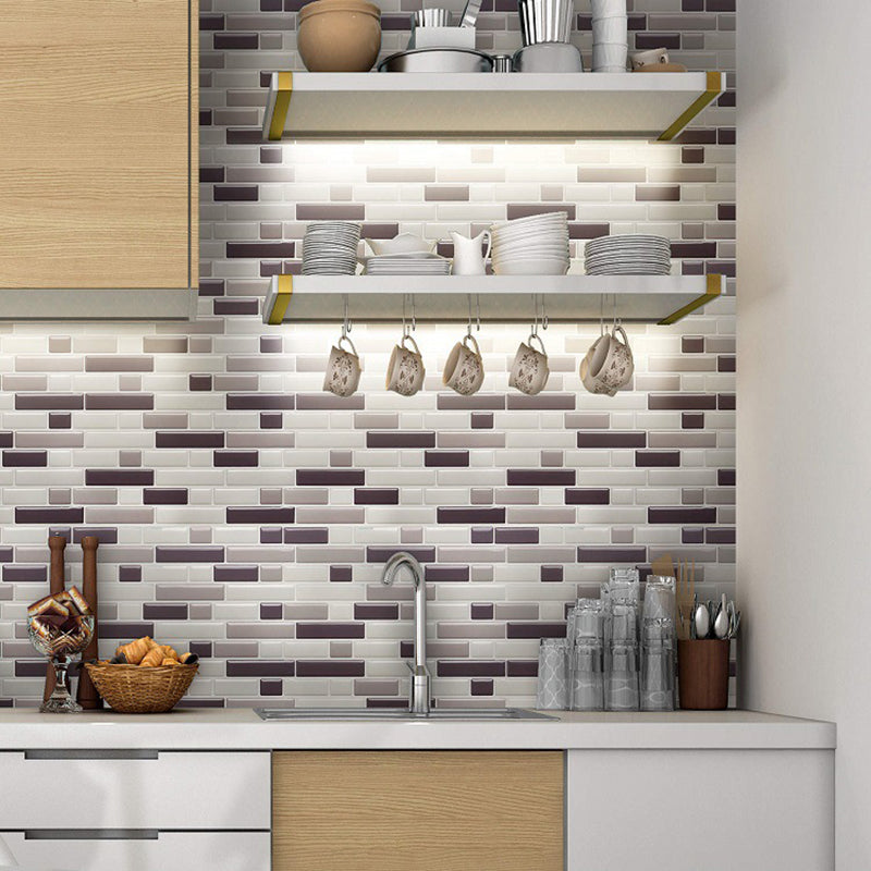Peel and Stick Brickwork Wallpapers 11' x 9.4" Rustic Wall Decor for Kitchen, Grey Clearhalo 'Country wall decor' 'Rustic' 'Wallpaper' Wall Decor' 1618778