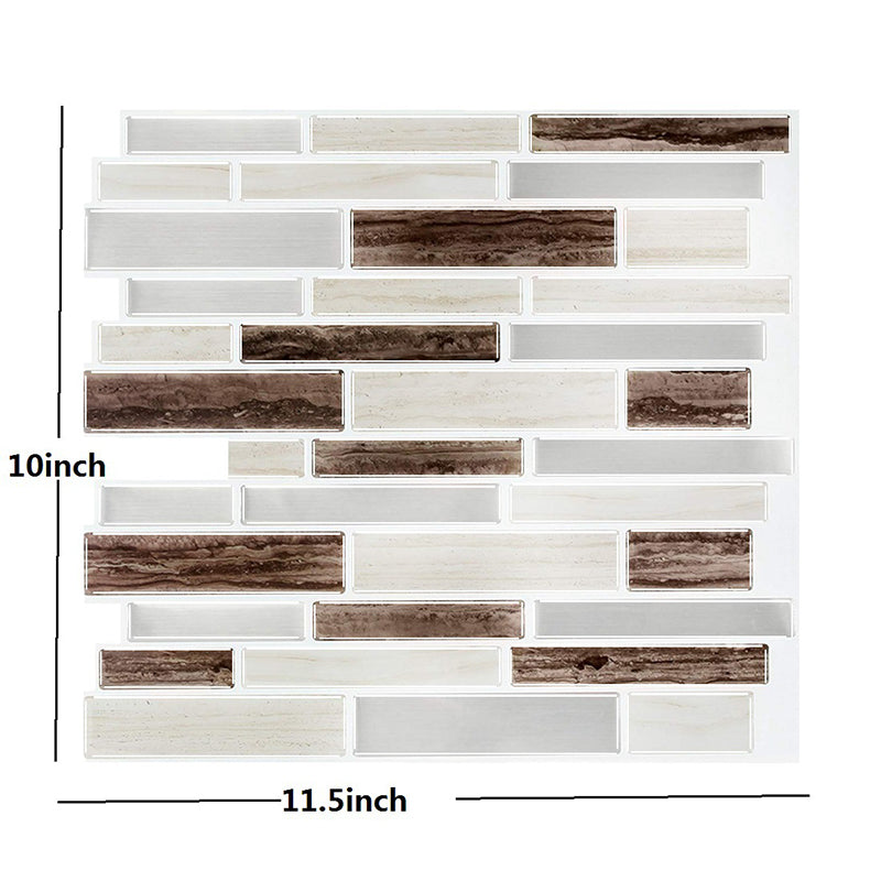 Brown Mosaic Tile Wallpapers Brick Look Farmhouse Easy Peel off Wall Covering for Home Clearhalo 'Country wall decor' 'Rustic' 'Wallpaper' Wall Decor' 1618785
