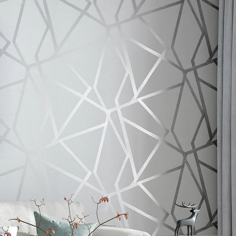 3D Geometric Net Wallpaper Moisture Resistant Modern Bedroom Wall Art, 33' L x 20.5" W Clearhalo 'Modern wall decor' 'Modern' 'Wallpaper' Wall Decor' 1618801