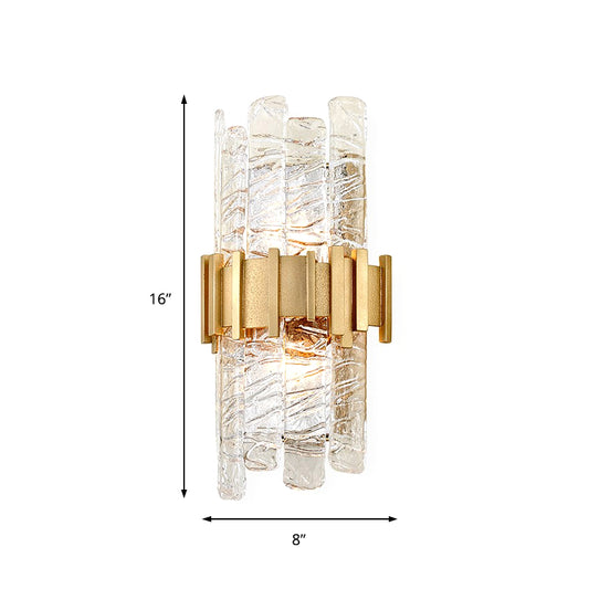 Contemporary Crystal Prism Wall Mount Light 2 Bulbs Wall Lamp in Clear for Living Room Clearhalo 'Cast Iron' 'Glass' 'Industrial' 'Modern wall lights' 'Modern' 'Tiffany' 'Traditional wall lights' 'Wall Lamps & Sconces' 'Wall Lights' Lighting' 161880