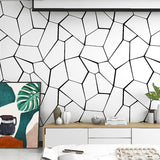 Crackle Look Wallpaper Roll Modern Compact Geometric Wall Art in White, 31' x 20.5" White 1 Set Clearhalo 'Modern wall decor' 'Modern' 'Wallpaper' Wall Decor' 1618810