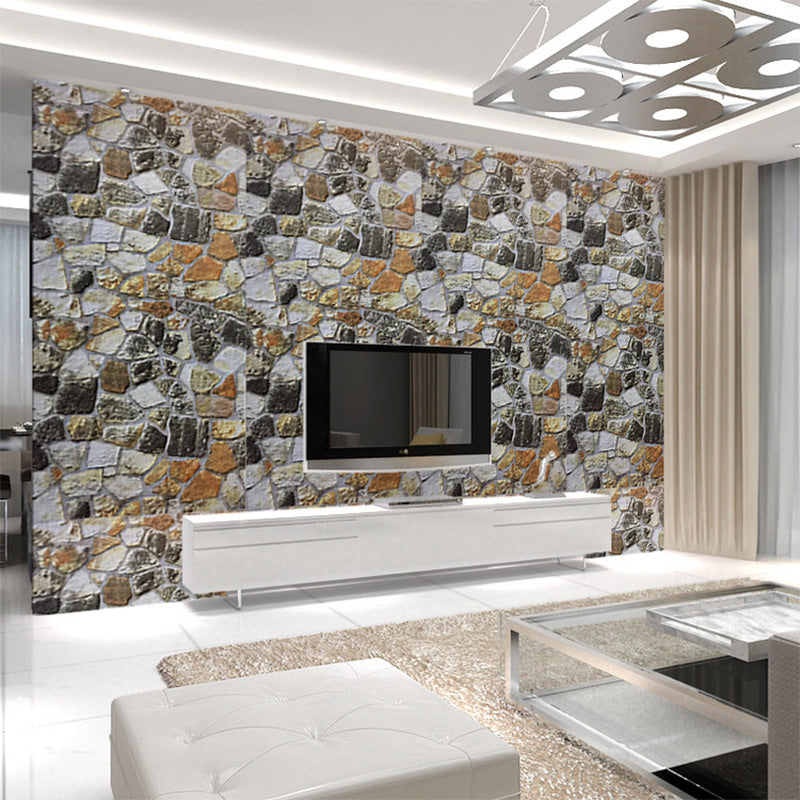 Self-Sticking Stone Look Wallpaper Industrial Style PVC Wall Decor, 33' L x 17.5" W Clearhalo 'Industrial wall decor' 'Industrial' 'Wallpaper' Wall Decor' 1618828