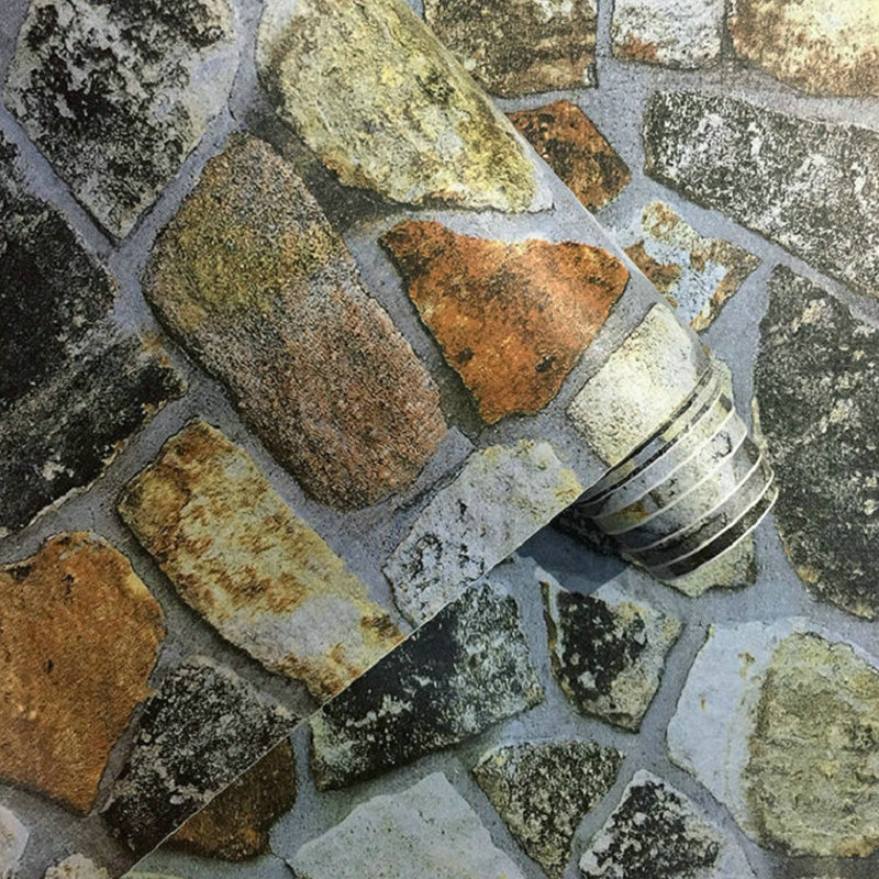 Self-Sticking Stone Look Wallpaper Industrial Style PVC Wall Decor, 33' L x 17.5" W Clearhalo 'Industrial wall decor' 'Industrial' 'Wallpaper' Wall Decor' 1618829