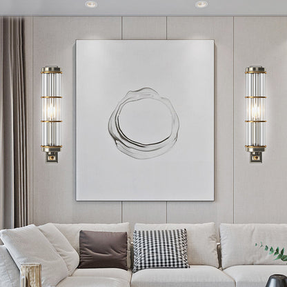 Satin Nickel Cylindrical Wall Lighting 1 Bulb Contemporary Wall Sconce with Crystal Pipe for Living Room Satin Nickel Clearhalo 'Cast Iron' 'Glass' 'Industrial' 'Modern wall lights' 'Modern' 'Tiffany' 'Traditional wall lights' 'Wall Lamps & Sconces' 'Wall Lights' Lighting' 161885