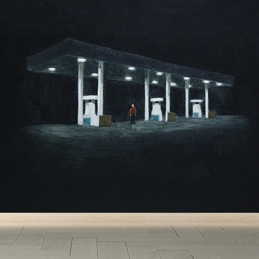 Contemporary Art Station Painting Mural Non-Woven Stain-Proof Black Wall Covering for Playroom Clearhalo 'Wall Decor' 'Wall Mural' 1618852