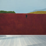 Modern Art Grassland Painting Mural Non-Woven Stain-Proof Red Wall Decor for Bedroom Clearhalo 'Wall Decor' 'Wall Mural' 1618863