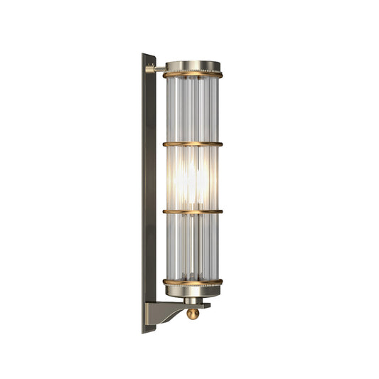 Satin Nickel Cylindrical Wall Lighting 1 Bulb Contemporary Wall Sconce with Crystal Pipe for Living Room Clearhalo 'Cast Iron' 'Glass' 'Industrial' 'Modern wall lights' 'Modern' 'Tiffany' 'Traditional wall lights' 'Wall Lamps & Sconces' 'Wall Lights' Lighting' 161887