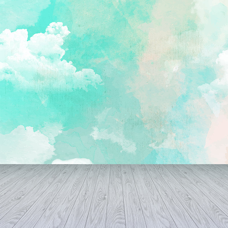 Modern Watercolor Pattern Wall Mural Soft Color Dining Room Wall Covering, Personalized Clearhalo 'Wall Decor' 'Wall Mural' 1618908