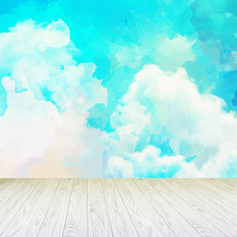 Modern Watercolor Pattern Wall Mural Soft Color Dining Room Wall Covering, Personalized Clearhalo 'Wall Decor' 'Wall Mural' 1618913