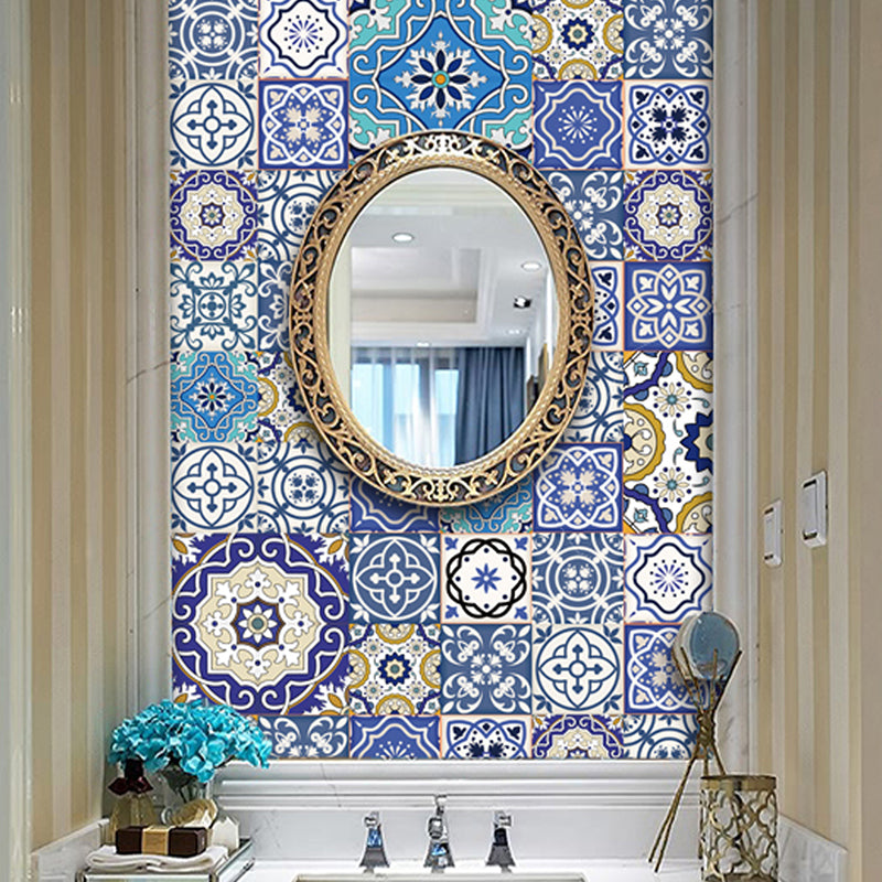 Purple Mandala Wallpaper Panel Set Peel and Stick Bohemia Washroom Wall Covering Purple Clearhalo 'Wall Decor' 'Wallpaper' 1618921