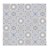 Blue Floral Tiles Wallpaper Panels Self-Sticking Bohemian Living Room Wall Decor Clearhalo 'Wall Decor' 'Wallpaper' 1618927