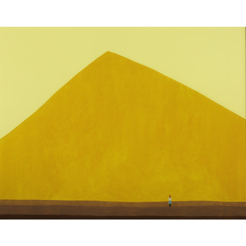 Hills Scene Painting Mural Decal Yellow Contemporary Art Wall Covering for Living Room Clearhalo 'Wall Decor' 'Wall Mural' 1618999