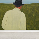 Contemporary Art Meadow Landscape Mural Green Stain-Proof Wall Covering for Kitchen Clearhalo 'Wall Decor' 'Wall Mural' 1619007