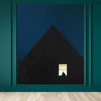 Modern Art Window Mural Non-Woven Stain Resistant Blue Wall Decor for Living Room Blue Clearhalo 'Wall Decor' 'Wall Mural' 1619021