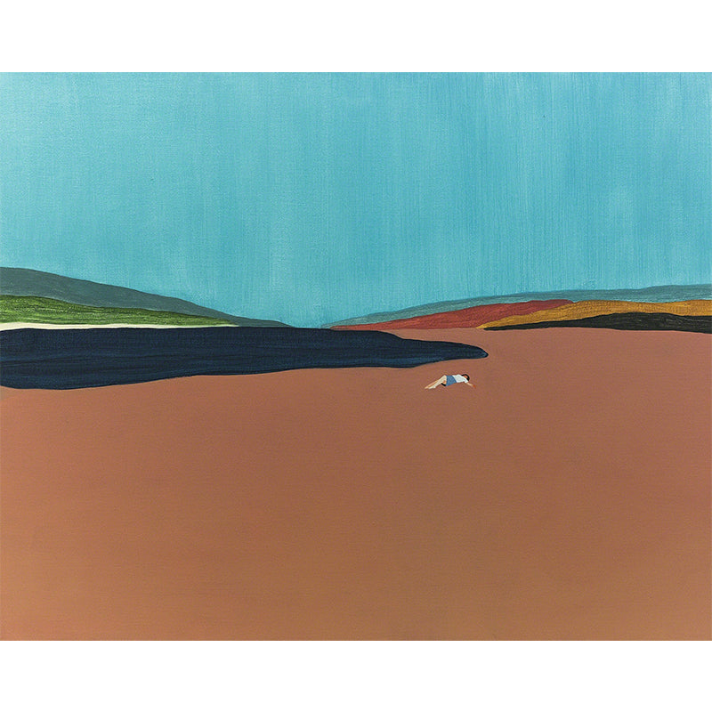 Contemporary Art Mountains View Mural Decal for Guest Room Customised Wall Decor in Orange Clearhalo 'Wall Decor' 'Wall Mural' 1619029