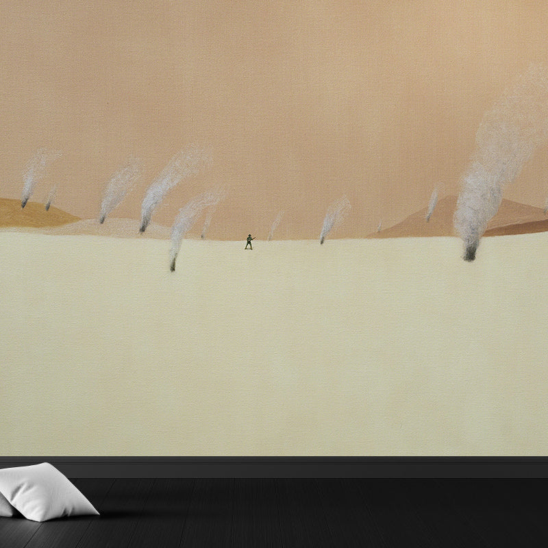 Non-Woven Ornate Mural Contemporary Art Autumn Flatland Wall Decor for Girls Bedroom Brown Clearhalo 'Wall Decor' 'Wall Mural' 1619036