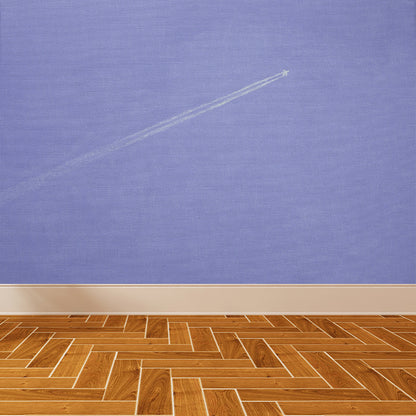 Purple Aeroplane Mural Wallpaper Nature Modern Art Stain-Proof Wall Covering for Kitchen Purple Clearhalo 'Wall Decor' 'Wall Mural' 1619041