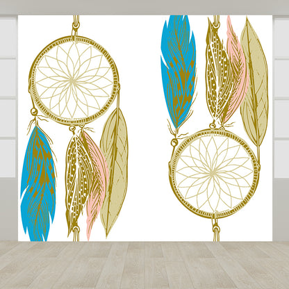 Stain-Proof Dreamcatcher Wall Mural Non-Woven Texture Modern Wall Decor for Girls Room Green Clearhalo 'Wall Decor' 'Wall Mural' 1619116