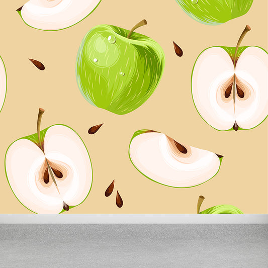 Unripe Apple Wall Mural Modern Decorative Living Room Wall Covering, Custom Size Available Clearhalo 'Wall Decor' 'Wall Mural' 1619132