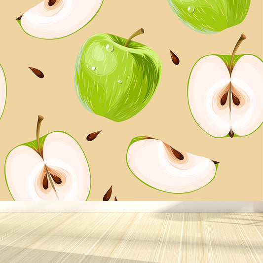 Unripe Apple Wall Mural Modern Decorative Living Room Wall Covering, Custom Size Available Clearhalo 'Wall Decor' 'Wall Mural' 1619133