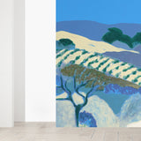 Contemporary Art Hills Landscape Wall Mural Blue Stain-Proof Wall Covering for Kitchen Clearhalo 'Wall Decor' 'Wall Mural' 1619177