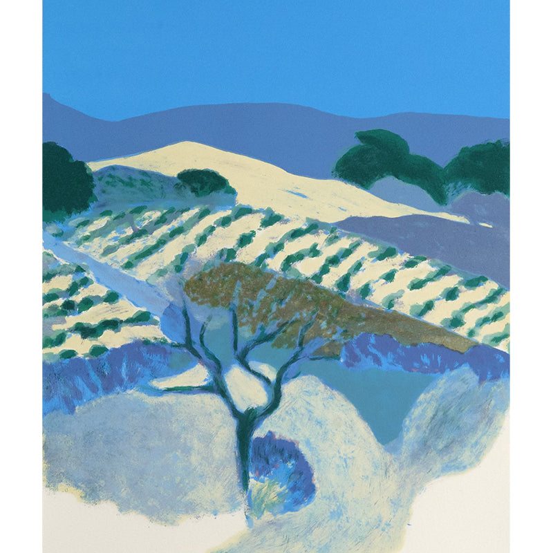 Contemporary Art Hills Landscape Wall Mural Blue Stain-Proof Wall Covering for Kitchen Clearhalo 'Wall Decor' 'Wall Mural' 1619179