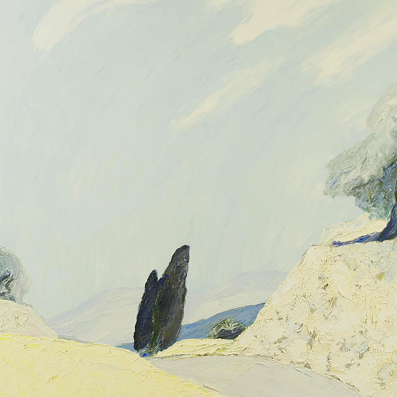 Modern Art Hills Trail Mural Wallpaper for Boys Bedroom Full Size Wall Covering in Gray Yellow Clearhalo 'Wall Decor' 'Wall Mural' 1619189