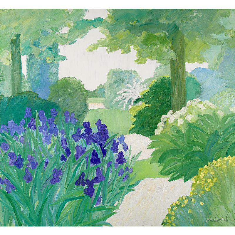 Green Flowering Shrubs Mural Decal Stain-Proofing Wall Covering for Girls Bedroom Clearhalo 'Wall Decor' 'Wall Mural' 1619214