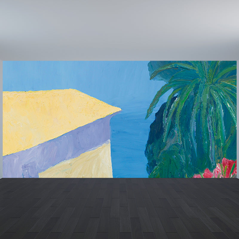 Blue Modern Aesthetics Mural Decal Big Nature Landscape Wall Art for Boys Bedroom Clearhalo 'Wall Decor' 'Wall Mural' 1619217