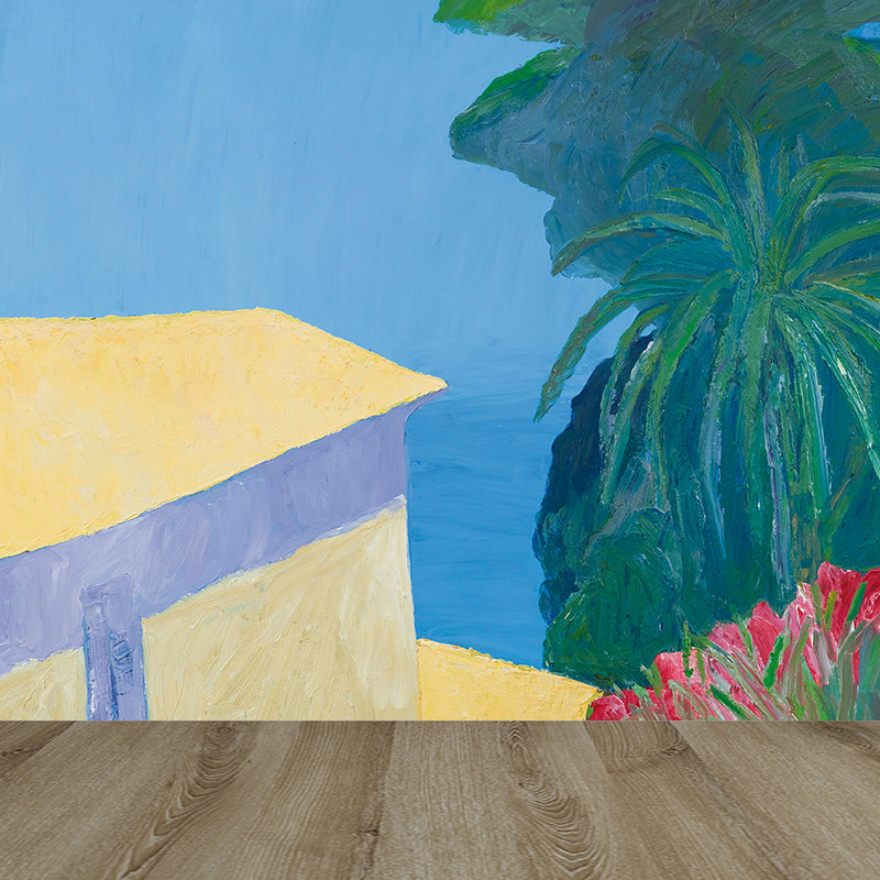 Blue Modern Aesthetics Mural Decal Big Nature Landscape Wall Art for Boys Bedroom Clearhalo 'Wall Decor' 'Wall Mural' 1619218