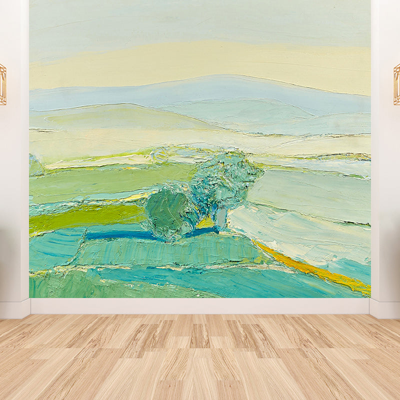 Green Vast Meadow Mural Wallpaper Nature Modern Aesthetics Stainproof Wall Covering Clearhalo 'Wall Decor' 'Wall Mural' 1619222