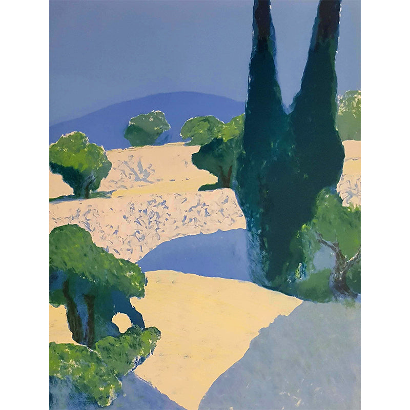 Stain-Proof Hills and Trees Mural Contemporary Art Non-Woven Wall Decor, Personalize Clearhalo 'Wall Decor' 'Wall Mural' 1619229