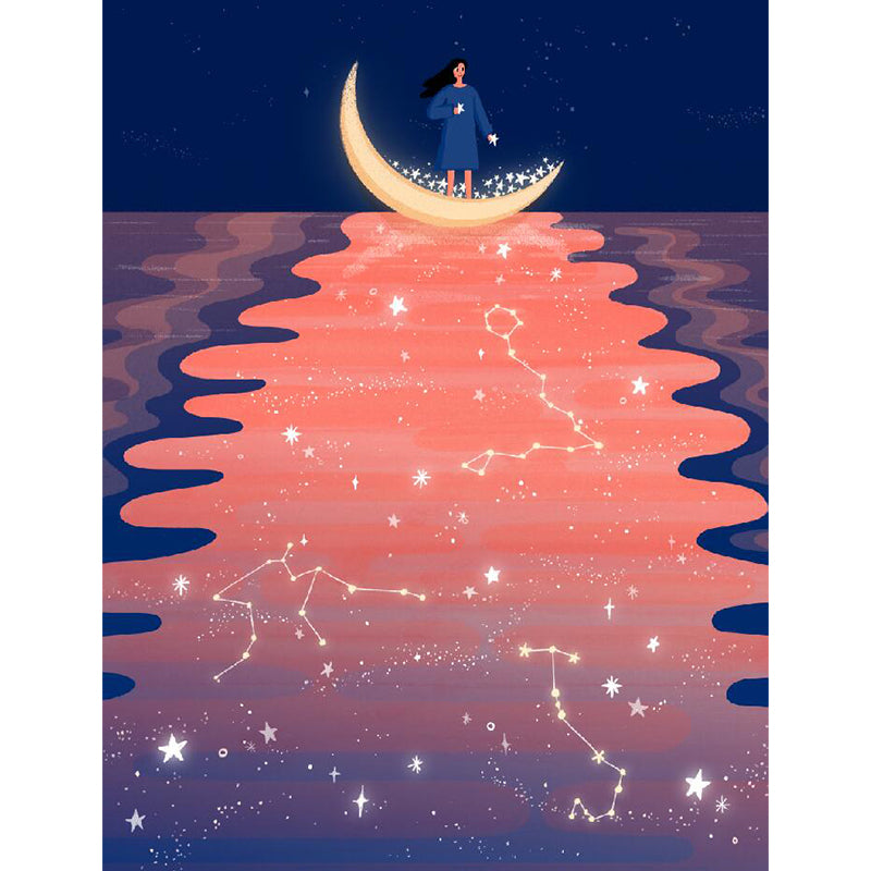 Mysterious Moon and Space Mural Wallpaper Contemporary Non-Woven Cloth Wall Covering Clearhalo 'Wall Decor' 'Wall Mural' 1619234