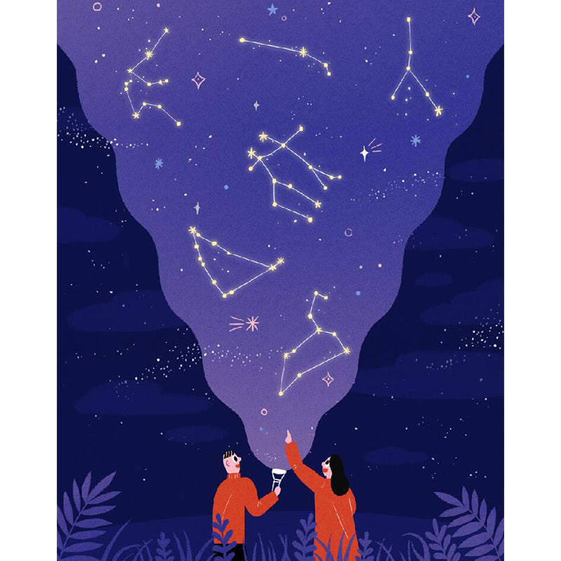 Modern Starry Night Scene Mural Wallpaper Purple Astronomical Landscape Wall Covering Clearhalo 'Wall Decor' 'Wall Mural' 1619244