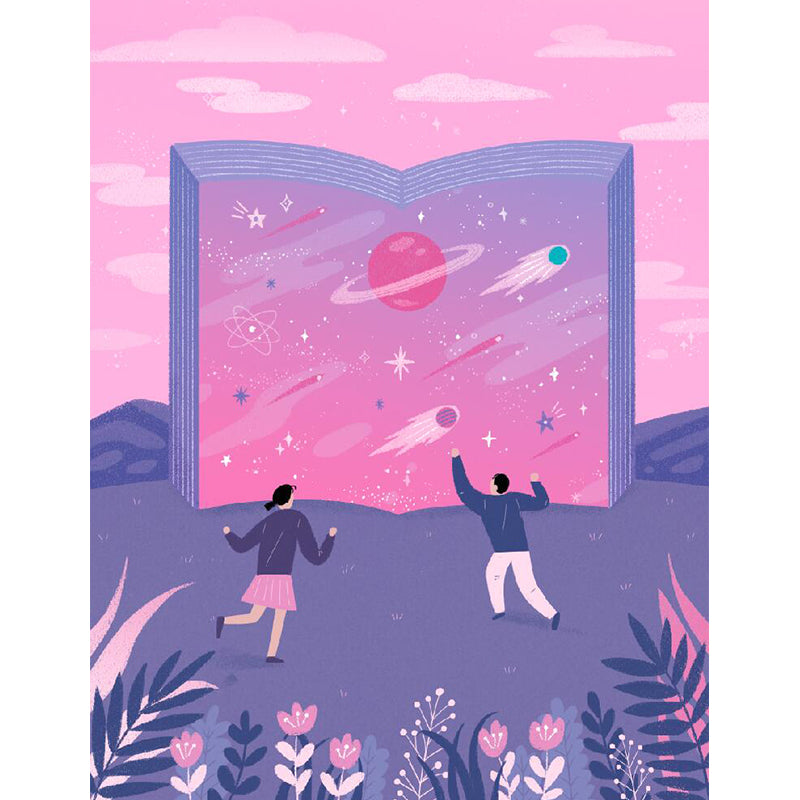 Modern Starry Night Mural Wallpaper for Boys Bedroom Full Size Wall Covering in Pink Clearhalo 'Wall Decor' 'Wall Mural' 1619254