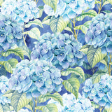 Extra Large Tropical Mural Wallpaper in Blue Flower Pattern Wall Decor, Custom Printed
