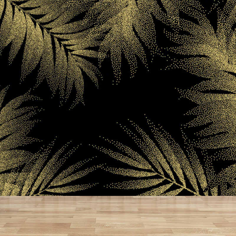 Gold Tropical Mural Wallpaper Giant Botanical Pattern Wall Decor for Living Room Clearhalo 'Wall Decor' 'Wall Mural' 1619307