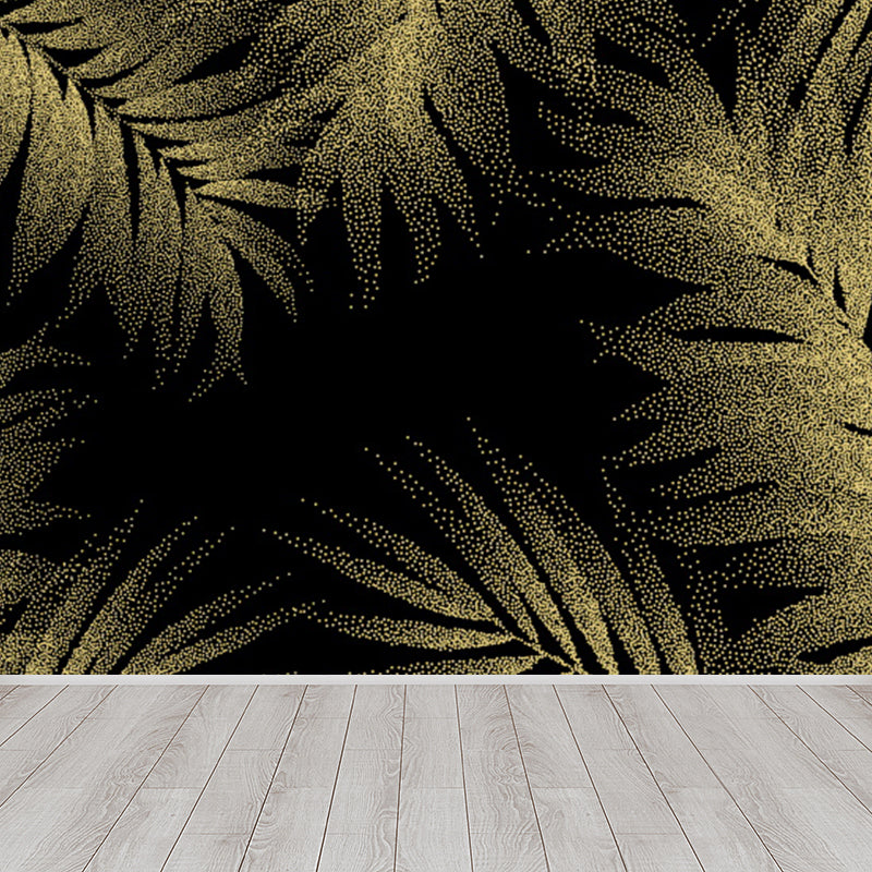 Gold Tropical Mural Wallpaper Giant Botanical Pattern Wall Decor for Living Room Clearhalo 'Wall Decor' 'Wall Mural' 1619308