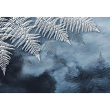 Huge Leaves Pattern Mural for Bedroom Botanical Wall Art in Gray Blue, Stain Resistant Clearhalo 'Wall Decor' 'Wall Mural' 1619334