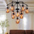 Multi Light Dimpled Glass Pendant Chandelier Industrial Amber Bubble Shade Living Room Hanging Ceiling Fixture Amber Clearhalo 'Cast Iron' 'Ceiling Lights' 'Chandeliers' 'Industrial Chandeliers' 'Industrial' 'Metal' 'Middle Century Chandeliers' 'Rustic Chandeliers' 'Tiffany' Lighting' 161934
