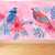 Tropical Teenagers Mural Wallpaper Nature Bird Twins and Leaves Pink Wall Covering Pink Clearhalo 'Wall Decor' 'Wall Mural' 1619356