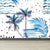 Coconut Tree Wall Mural Tropical Washable Living Room Wall Covering, Personalize Blue Clearhalo 'Wall Decor' 'Wall Mural' 1619371