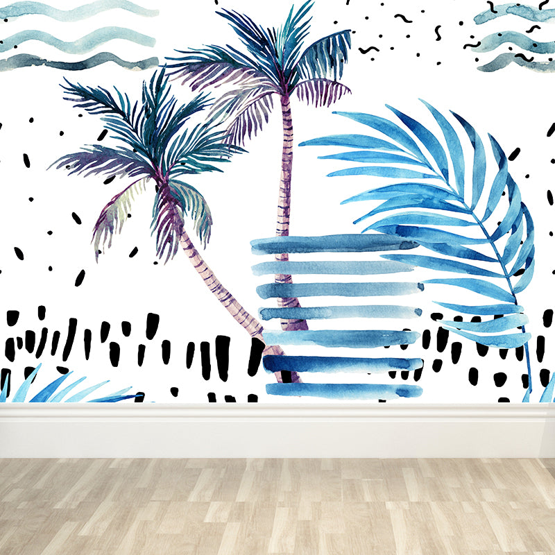 Coconut Tree Wall Mural Tropical Washable Living Room Wall Covering, Personalize Clearhalo 'Wall Decor' 'Wall Mural' 1619372